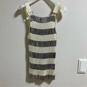 Fendi Striped Shimmering Sleeveless Top Tank NWT Size 38 Rare & Stunning
